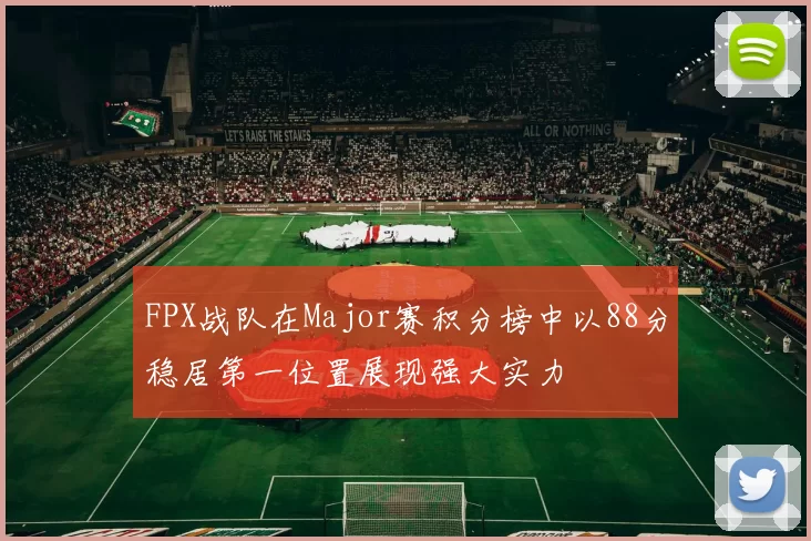 FPX战队在Major赛积分榜中以88分稳居第一位置展现强大实力